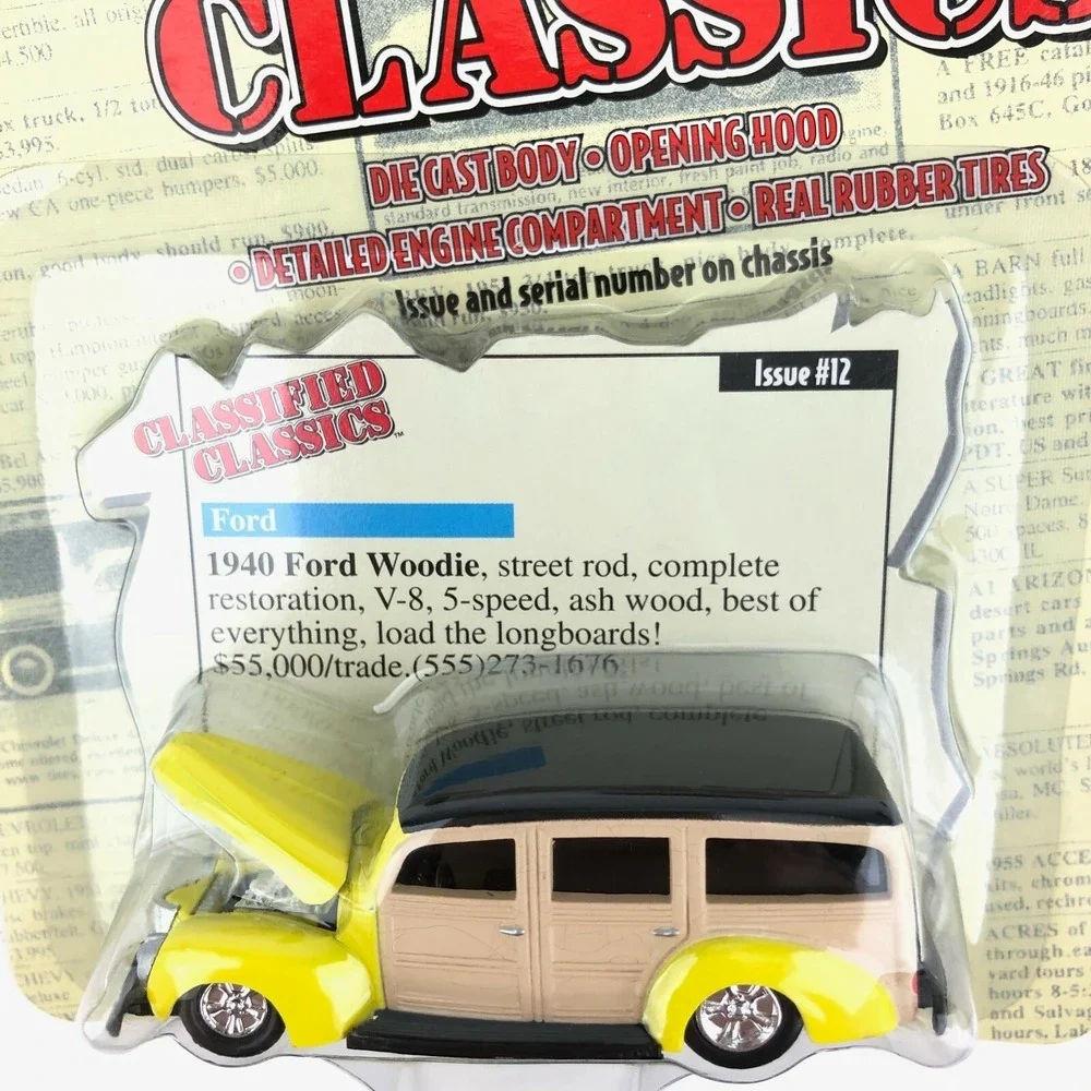 Racing Champions Classified Classics 1940 '40 Ford Woodie Yellow Die Cast 1/64